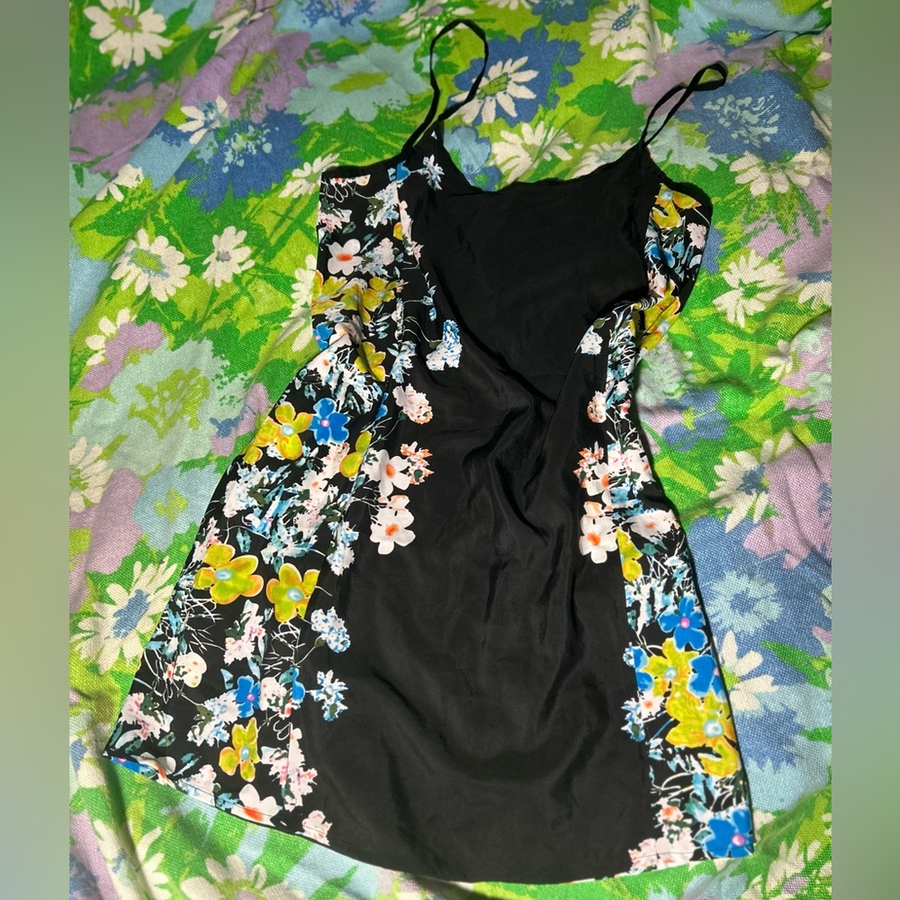 Blu Moon Planet Blue Floral Slip Dress XS